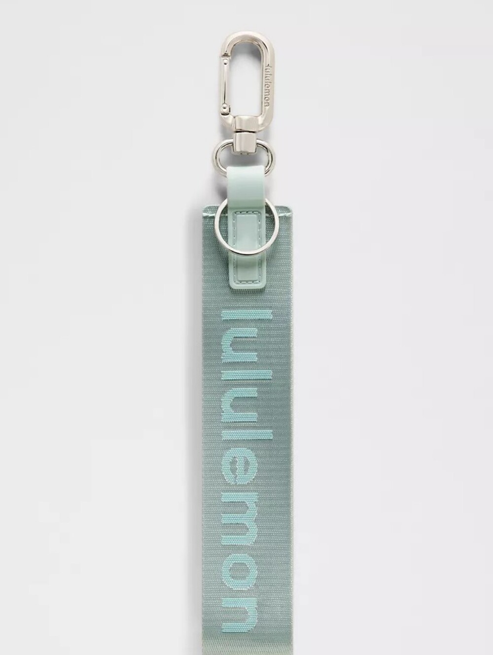 Lululemon Pelican & Fountain Green Never Lost Keychain Wristlet Logo
